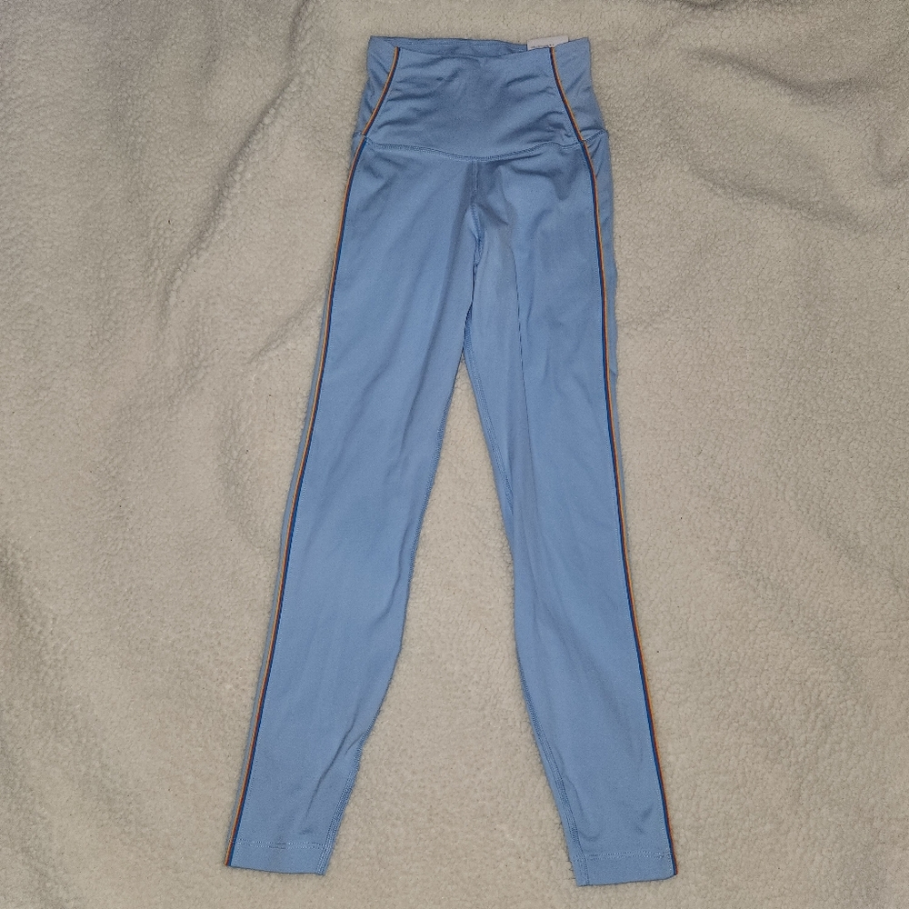 Nike Womens Skv Blue Yoga Training Core 7/8 Leggings Pants Compress Size XS